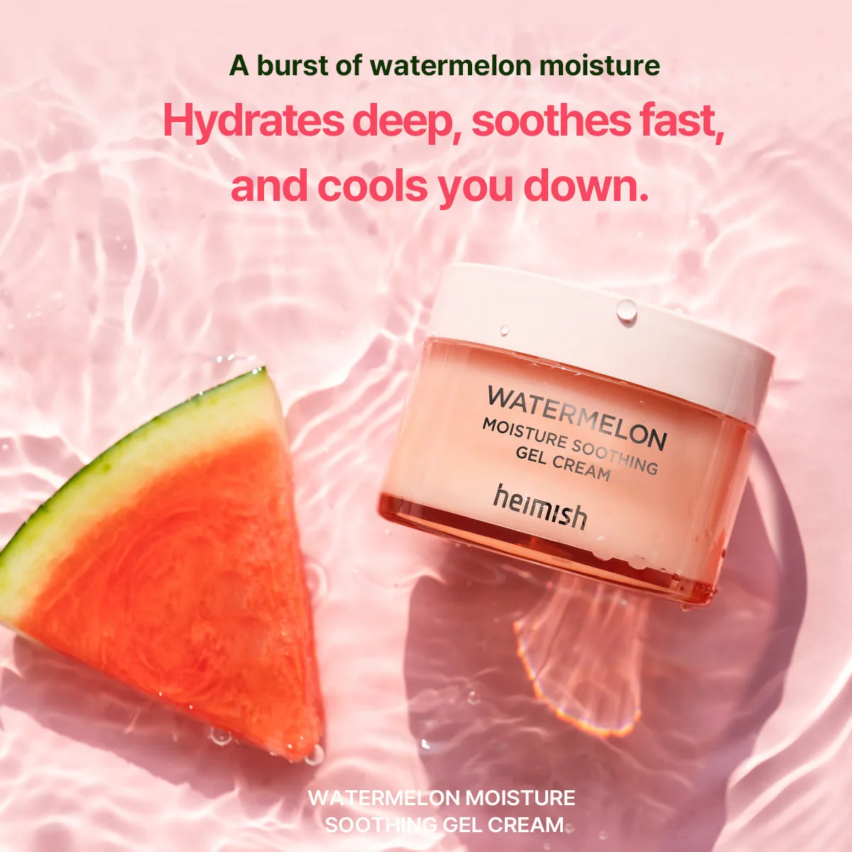 Heimish Watermelon Moisture Soothing Gel Cream in pink and green tube