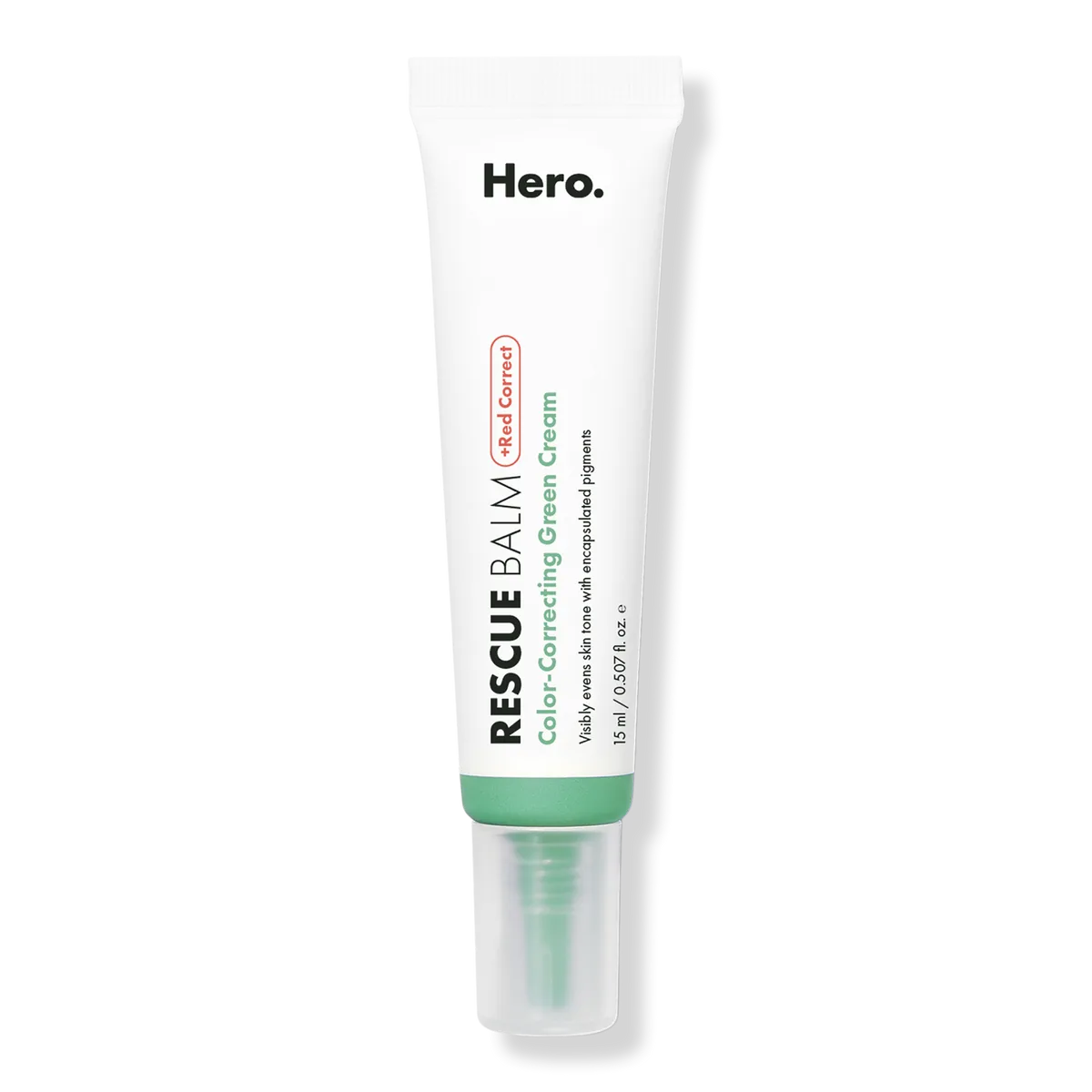 Hero Cosmetics Rescue Balm +Red Correct post-blemish recovery cream with green color-correcting tint