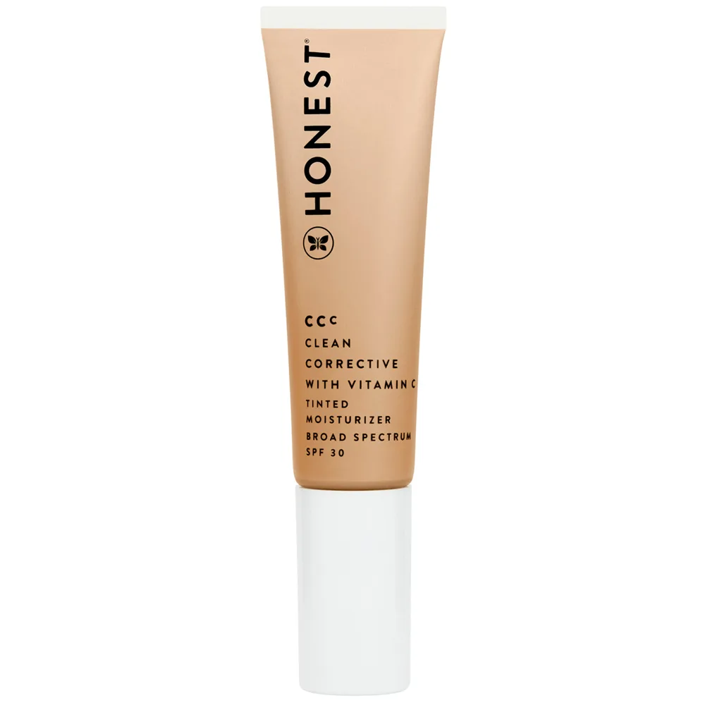 Honest Beauty CCC Clean Corrective with Vitamin C Tinted Moisturizer SPF 30 in a white tube