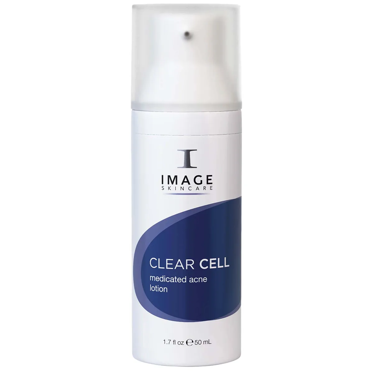 Image Skincare Clear Cell Medicated Acne Lotion in a white tube with green Clear Cell branding