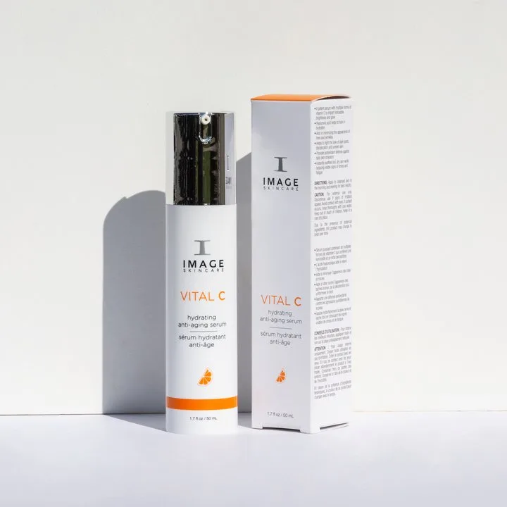 Image Skincare Vital C Hydrating Anti-Aging Serum bottle with teal and white packaging