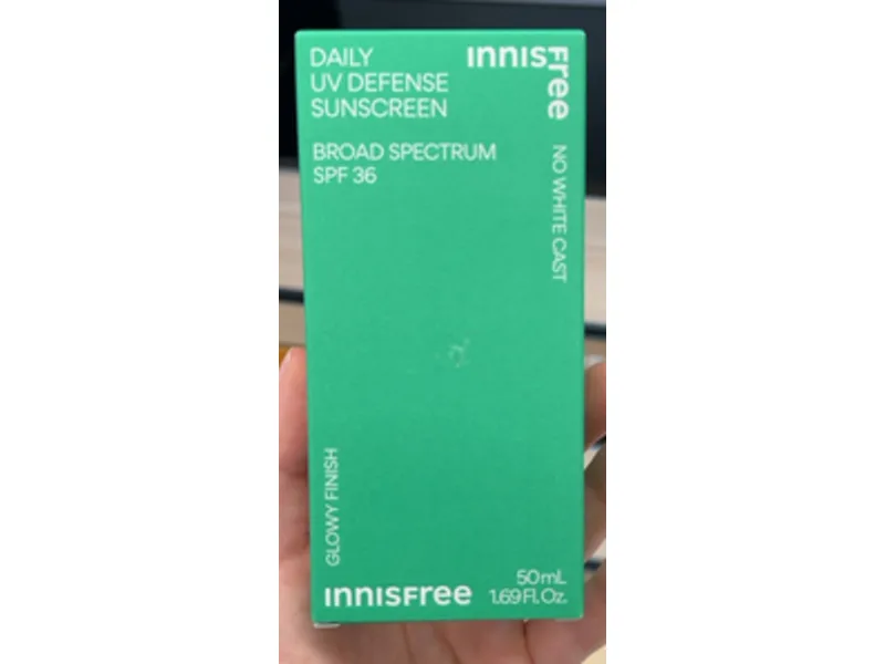 Innisfree Daily UV Defense Sunscreen SPF 36 in a green squeeze tube