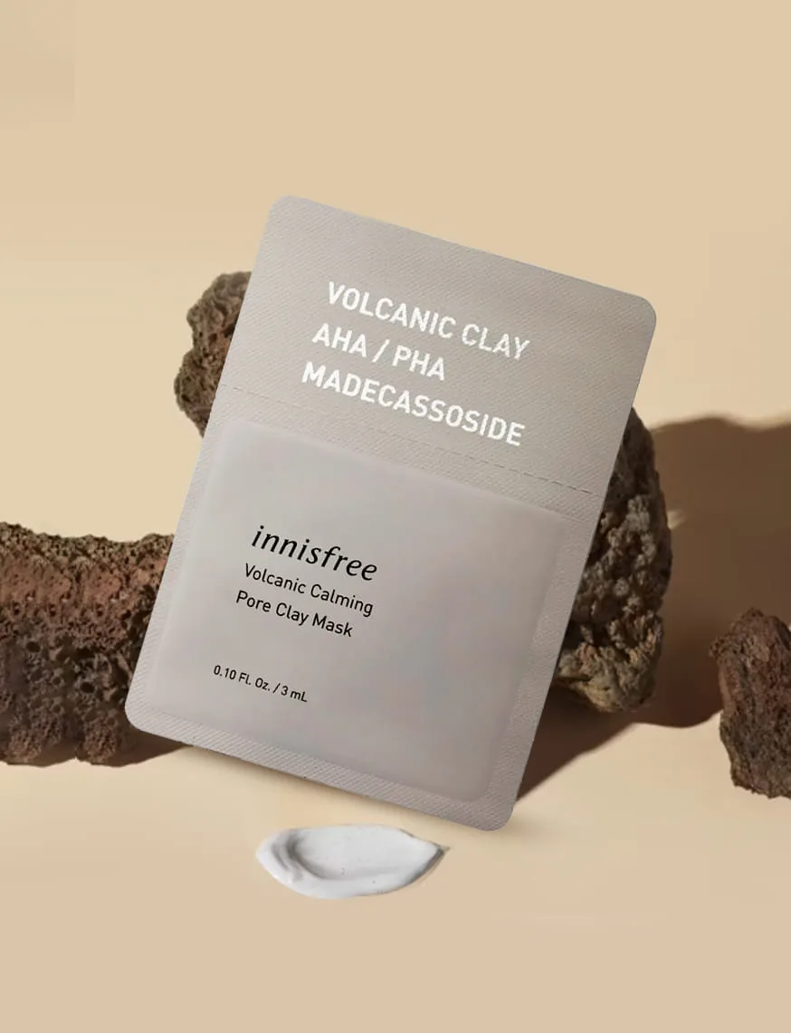 Innisfree Volcanic Calming Pore Clay Mask 100 mL gray squeeze tube