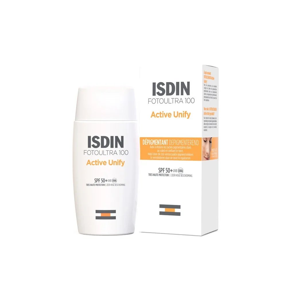 ISDIN Foto Ultra Active Unify Fusion Fluid SPF 50+ in squeeze tube