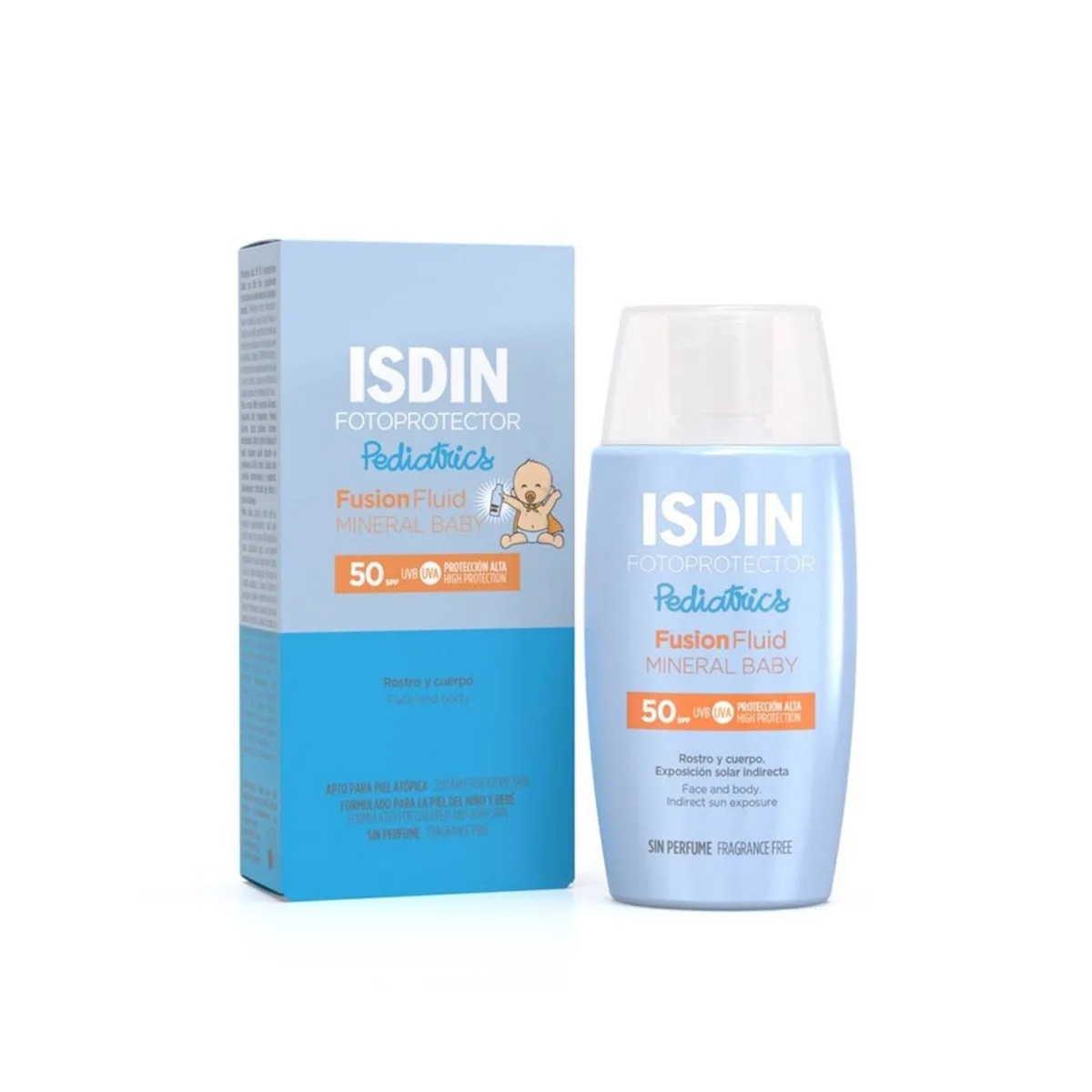 ISDIN Fotoprotector Mineral Baby Pediatrics SPF 50 sunscreen bottle