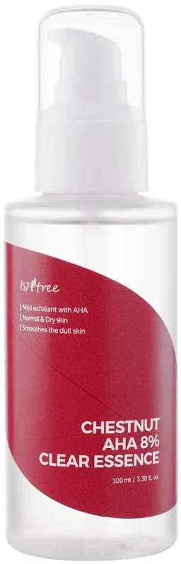 Isntree Chestnut AHA 8% Clear Essence 100ml bottle on white background