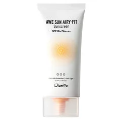 Jumiso AWE Sun Airy-fit Sunscreen SPF 50+ PA++++ in white squeeze tube