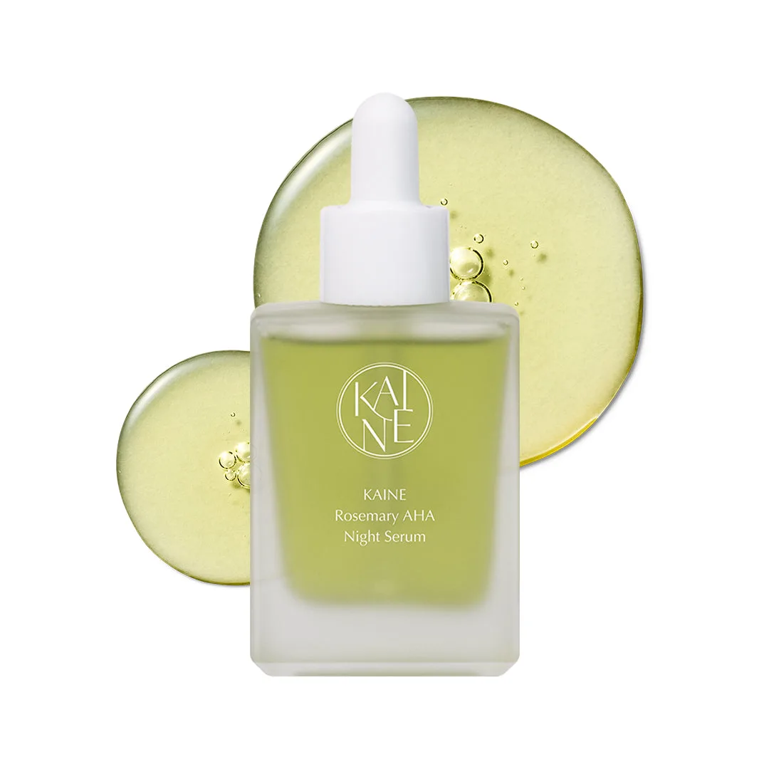 KAINE Rosemary AHA exfoliating treatment in a 30 ml white bottle