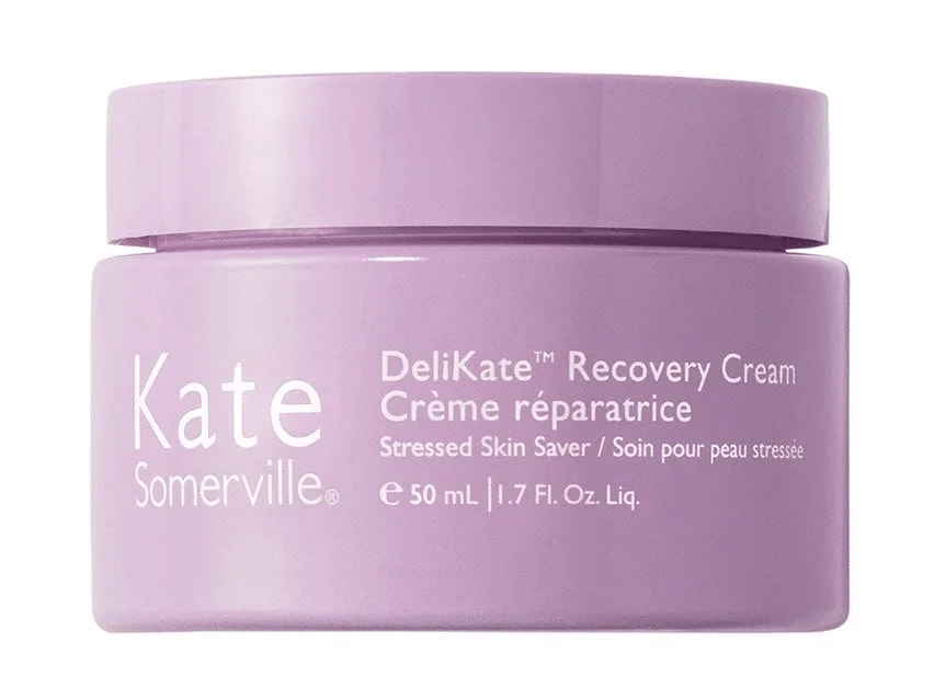 Kate Somerville DeliKate Recovery Cream glass jar with pale pink label