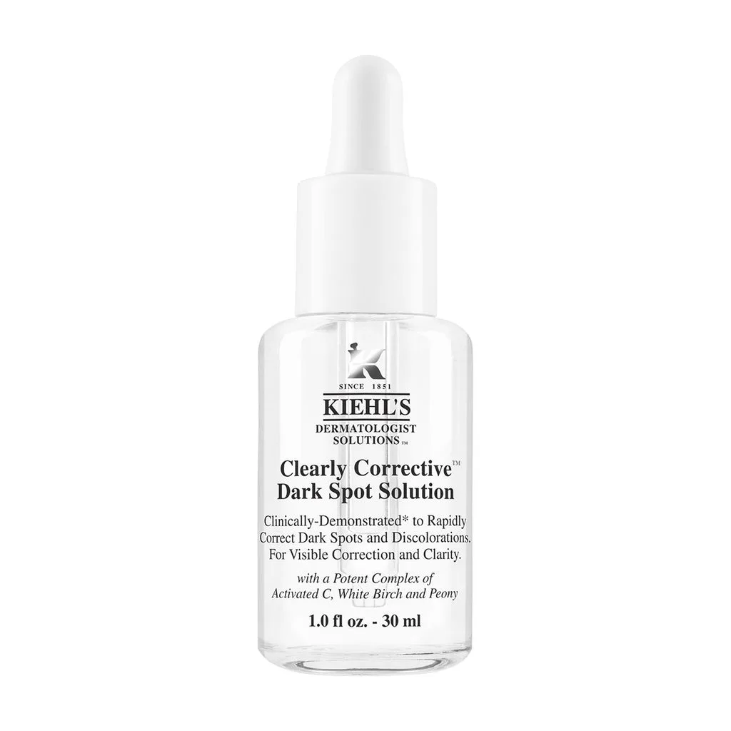 Kiehl's Clearly Corrective Dark Spot Correcting Serum bottle with pump dispenser