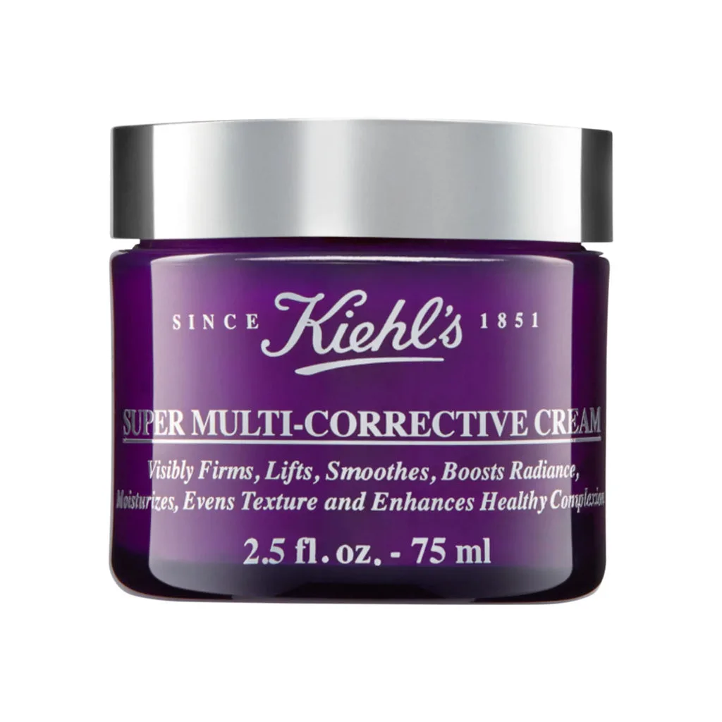 Kiehl's Super Multi-Corrective Anti-Aging Cream in a white jar with the signature Kiehl's label