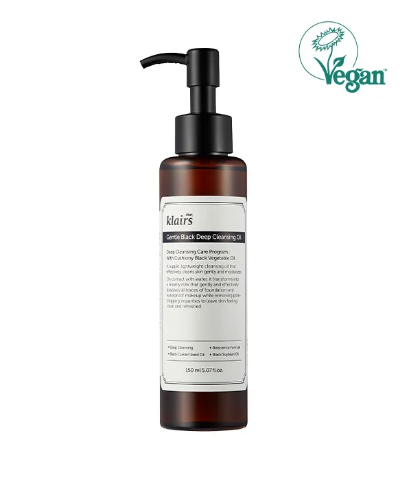 Klairs Gentle Black Deep Cleansing Oil black pump bottle 150ml