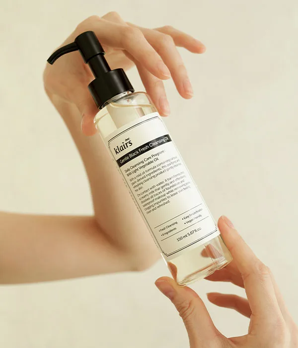Klairs Gentle Black Fresh Cleansing Oil clear pump bottle 150ml