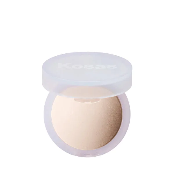 Kosas Cloud Set Setting Powder compact open showing finely milled baked powder in a sleek round case