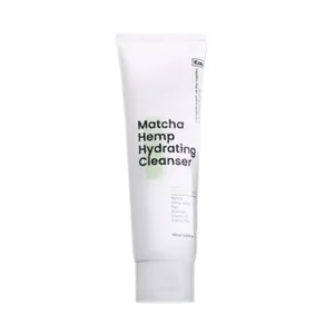Krave Beauty Matcha Hemp Hydrating Cleanser green gel tube with matcha leaf branding