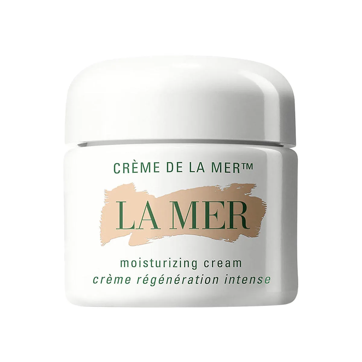 La Mer Crème de la Mer Moisturizing Cream in its iconic frosted glass jar with brushed aluminum lid