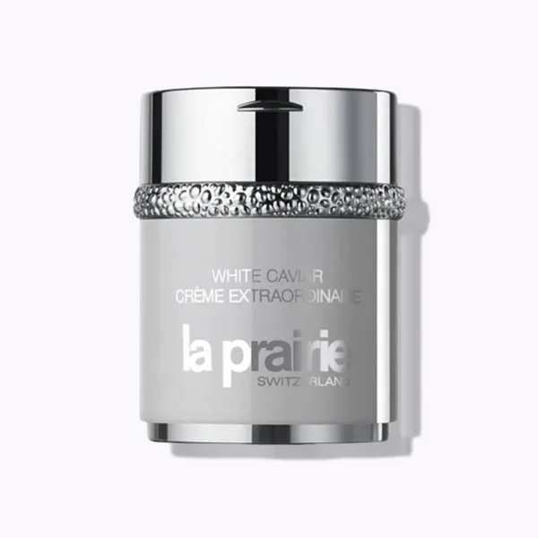 La Prairie White Caviar Crème Extraordinaire in white and silver jar