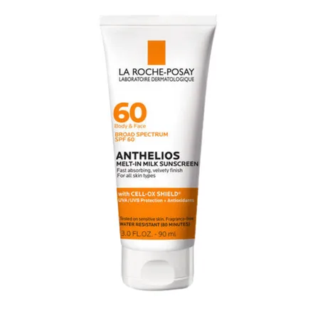 La Roche-Posay Anthelios Melt-In Milk Sunscreen SPF 60 white squeeze tube