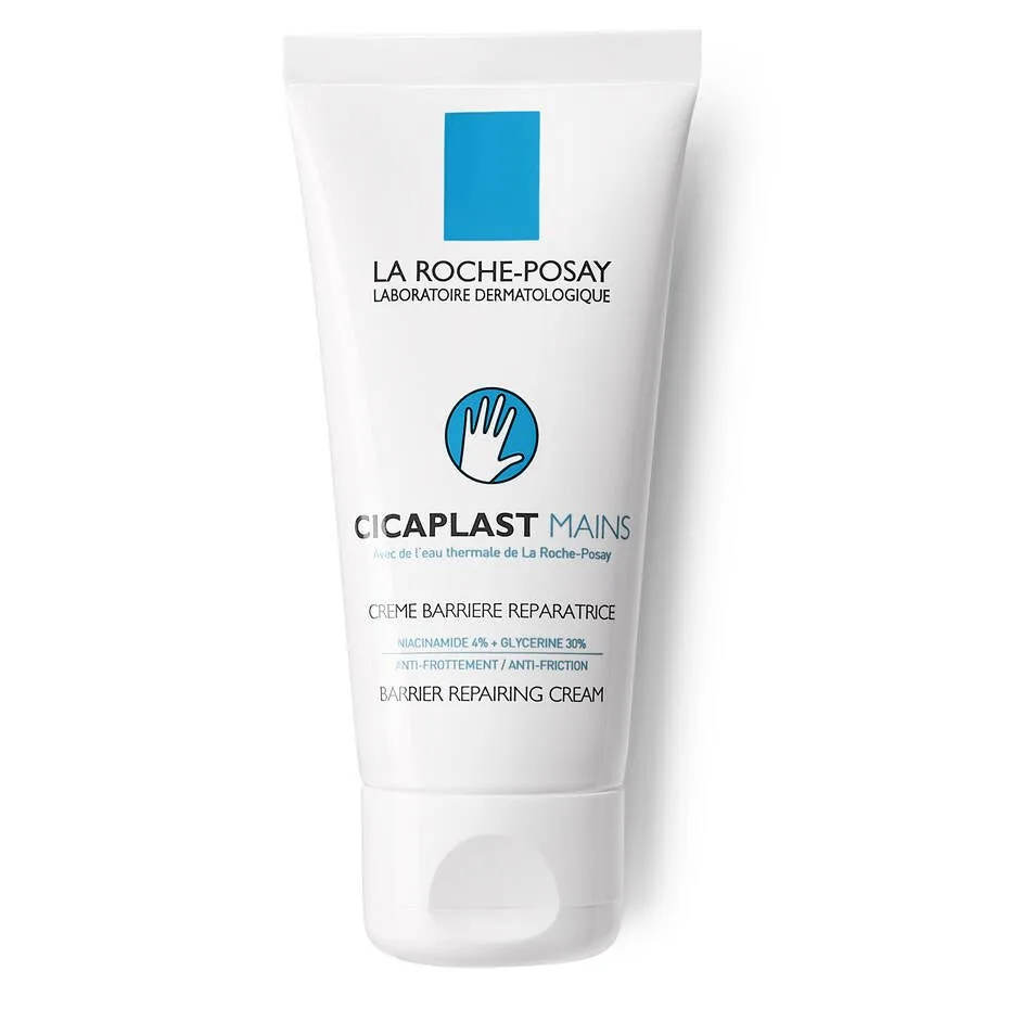 La Roche-Posay Cicaplast Mains Barrier Repairing Hand Cream white tube