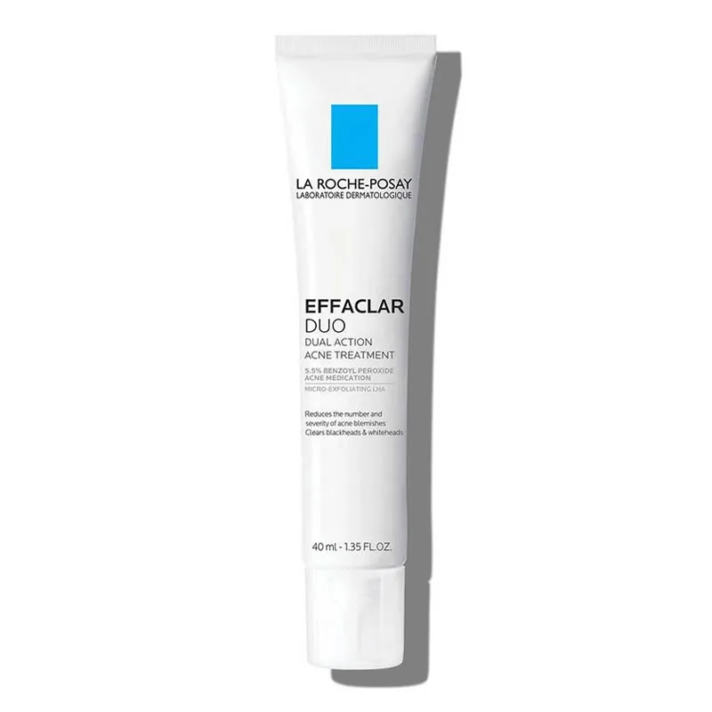 La Roche-Posay Effaclar Duo Dual Action Acne Treatment white tube