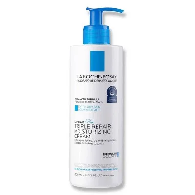 La Roche-Posay Lipikar AP+M Triple Repair Body Moisturizer white pump bottle