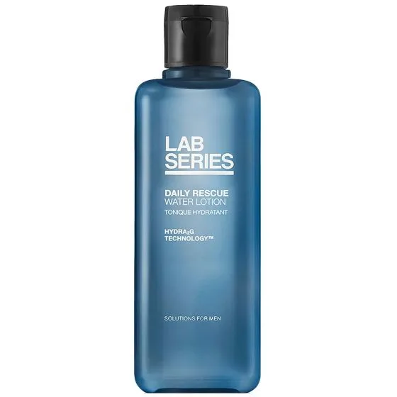 Lab Series Rescue Water Lotion hydrating toner in a tall dark bottle