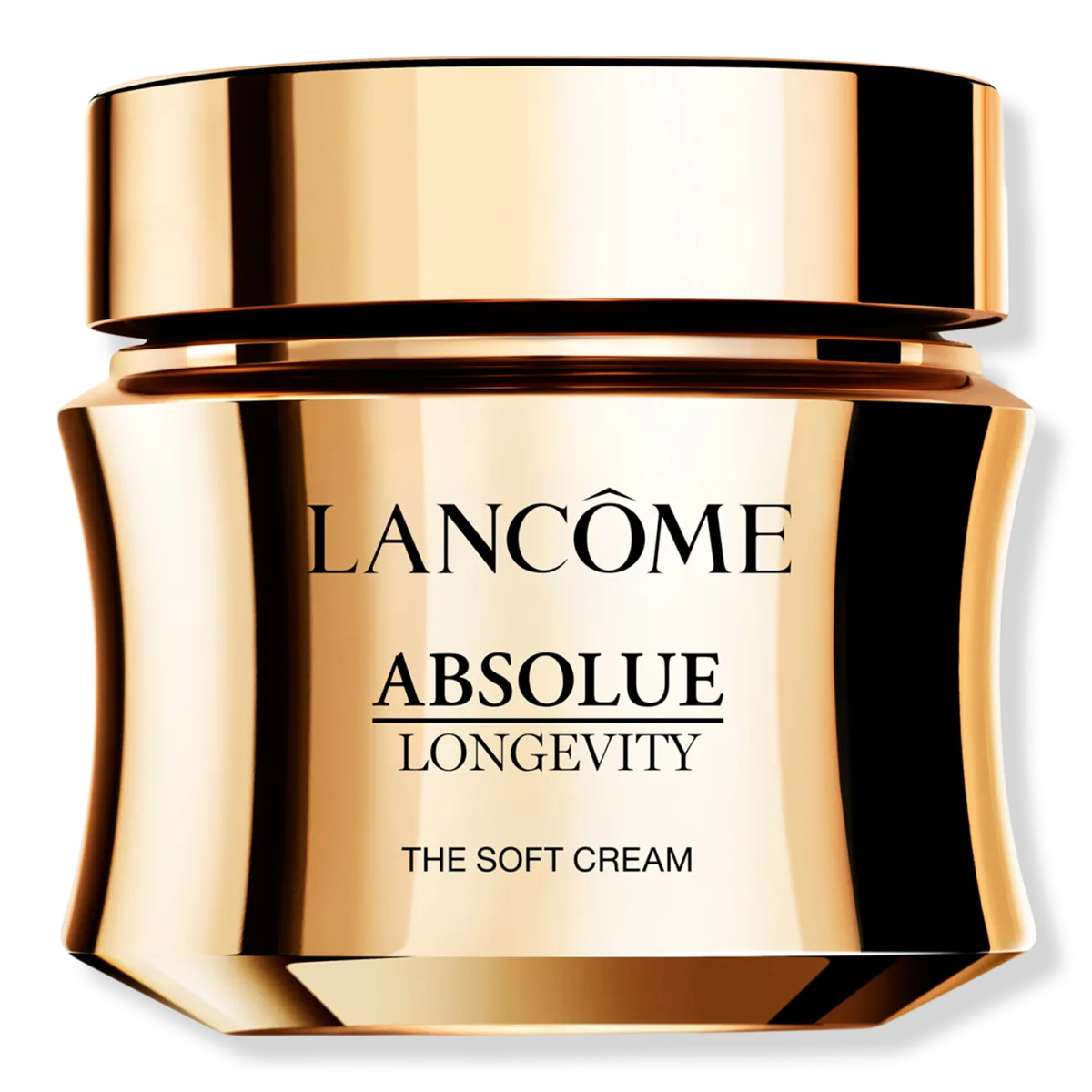 Lancôme Absolue Soft Cream in a glass jar with gold magnetic lid