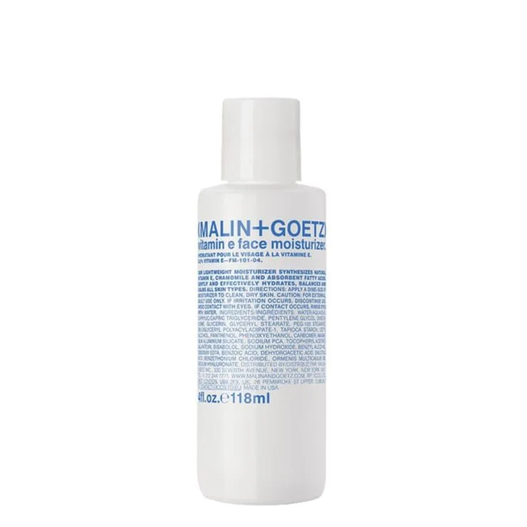 Malin + Goetz Vitamin E Face Moisturizer 4 oz white pump bottle
