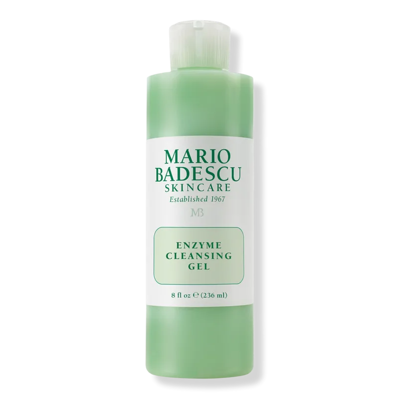 Mario Badescu Enzyme Cleansing Gel pump bottle with light green non-foaming gel cleanser