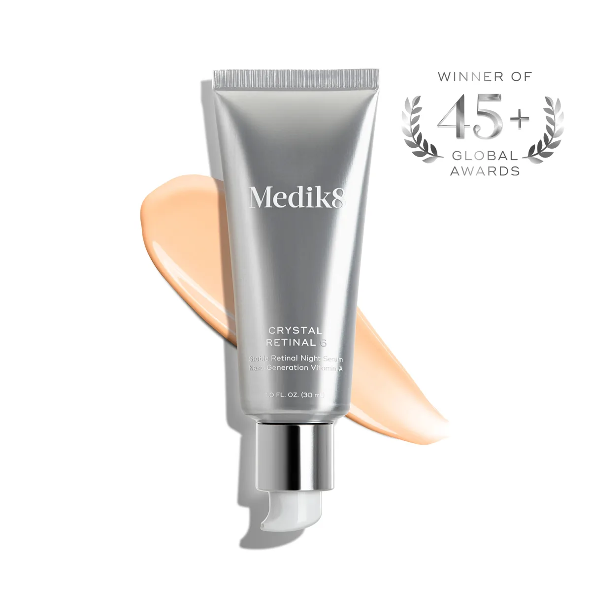 Medik8 Crystal Retinal 6 retinaldehyde serum in opaque airless pump bottle