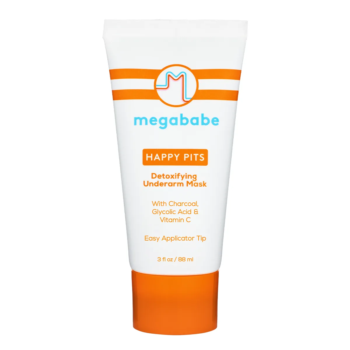Megababe Happy Pits Underarm Mask tube with built-in applicator