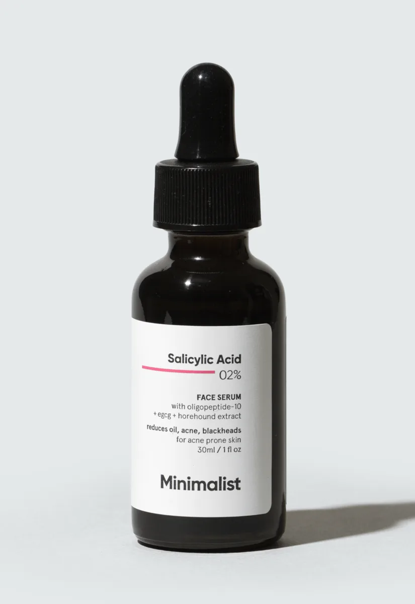 Minimalist 2% Salicylic Acid Face Serum 30ml amber glass dropper bottle