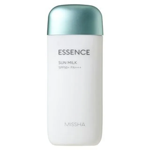 Missha All Around Safe Block Essence Sun Milk SPF 50+ white pump bottle Korean sunscreen
