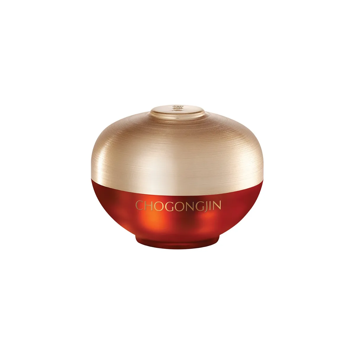 Missha Chogongjin Sosaeng Jinbon Eye Cream in an ornate gold-accented jar with traditional Korean design