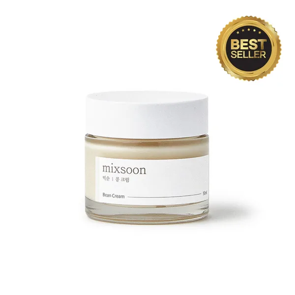 mixsoon Bean Cream moisturizer in minimalist glass jar