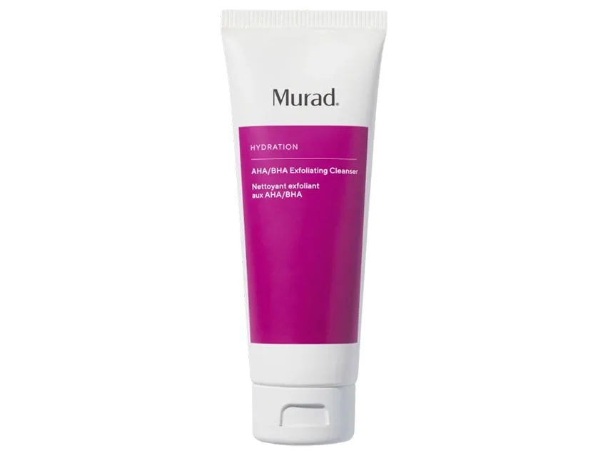 Murad AHA/BHA Exfoliating Cleanser in a green squeeze tube