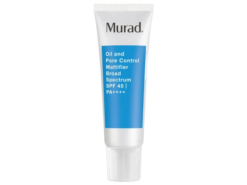 Murad Oil and Pore Control Mattifier SPF 45 in squeeze tube packaging