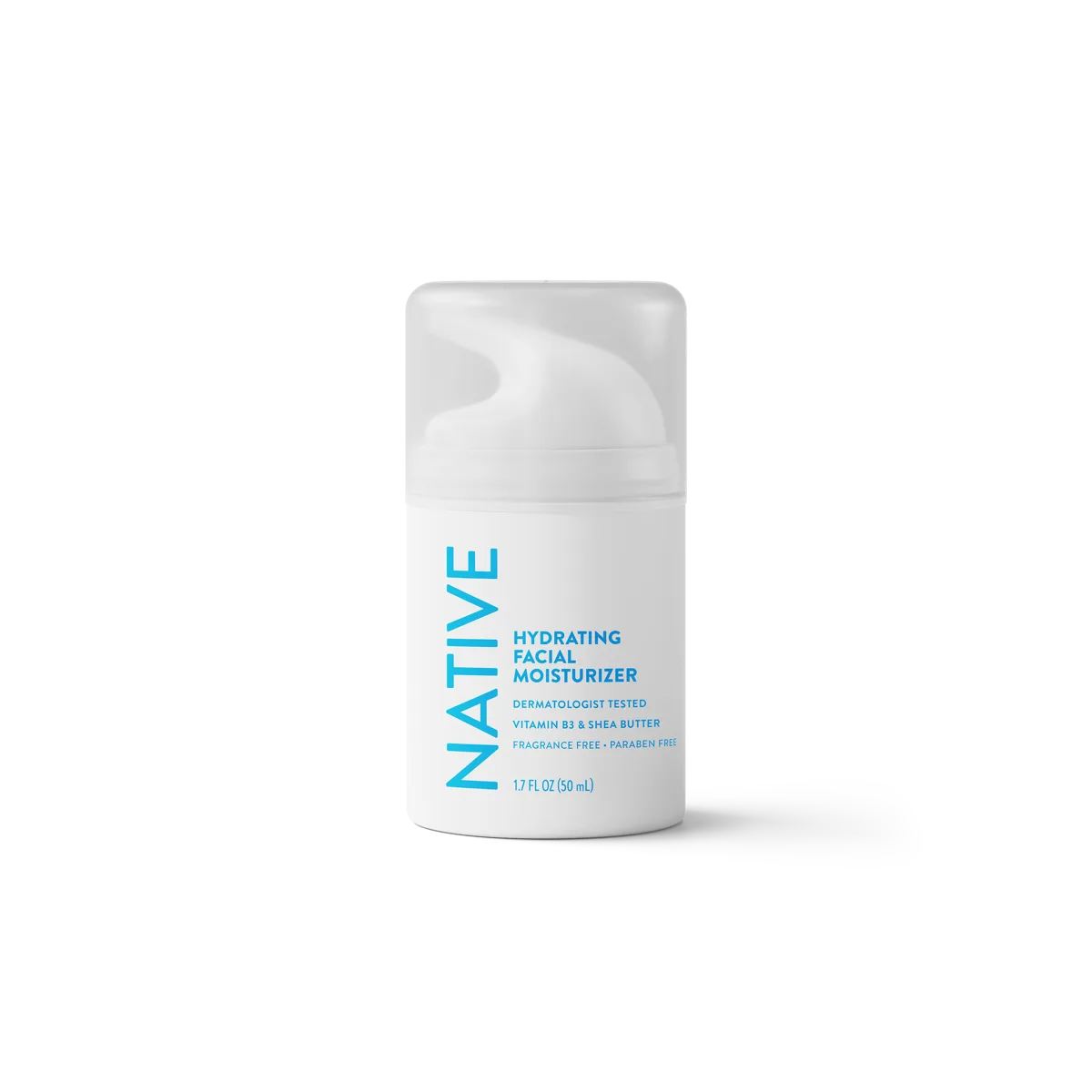 Native Strengthening Facial Moisturizer white tube with clean minimalist label