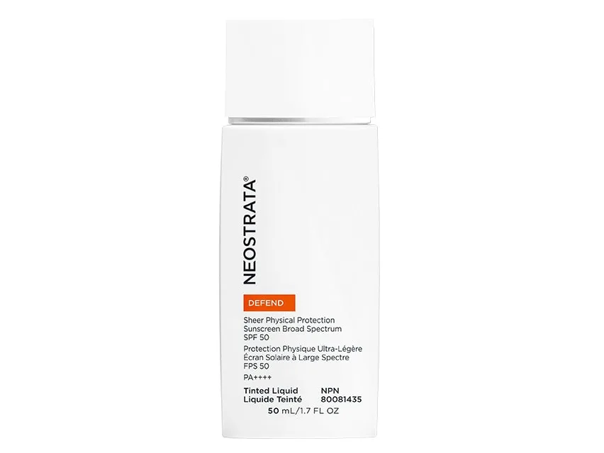 NeoStrata Defend Sheer Physical Protection SPF 50 tube, 1.7 fl oz, tinted mineral sunscreen with PHA technology