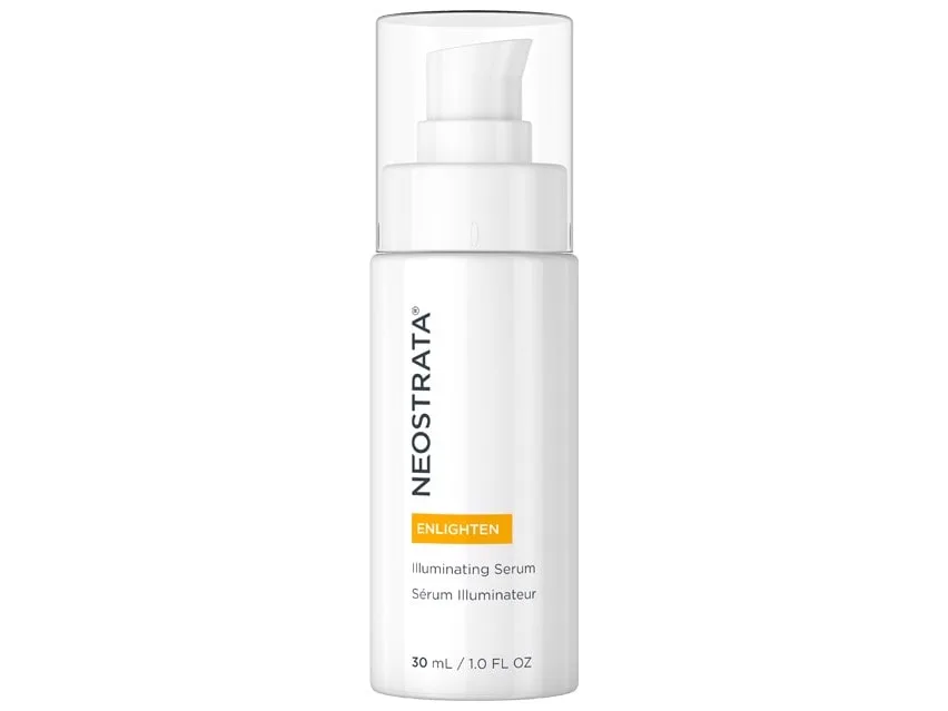 NeoStrata Enlighten Illuminating Serum bottle, 1 fl oz, multi-pathway brightening serum with NeoGlucosamine and niacinamide