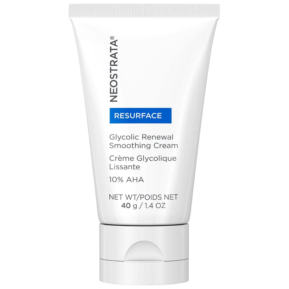 NeoStrata Glycolic Renewal Smoothing Cream 10% AHA in a small white jar with blue and green label