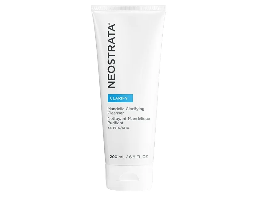 NeoStrata Mandelic Clarifying Cleanser gel face wash in blue and white tube packaging