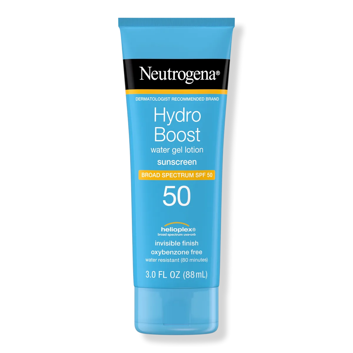 Neutrogena Hydro Boost Water Gel Sunscreen SPF 50 in signature blue squeeze tube