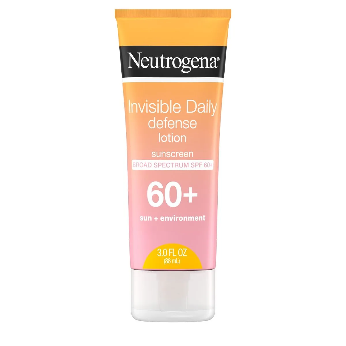 Neutrogena Invisible Daily Defense Sunscreen Lotion SPF 60+, white and blue squeeze tube
