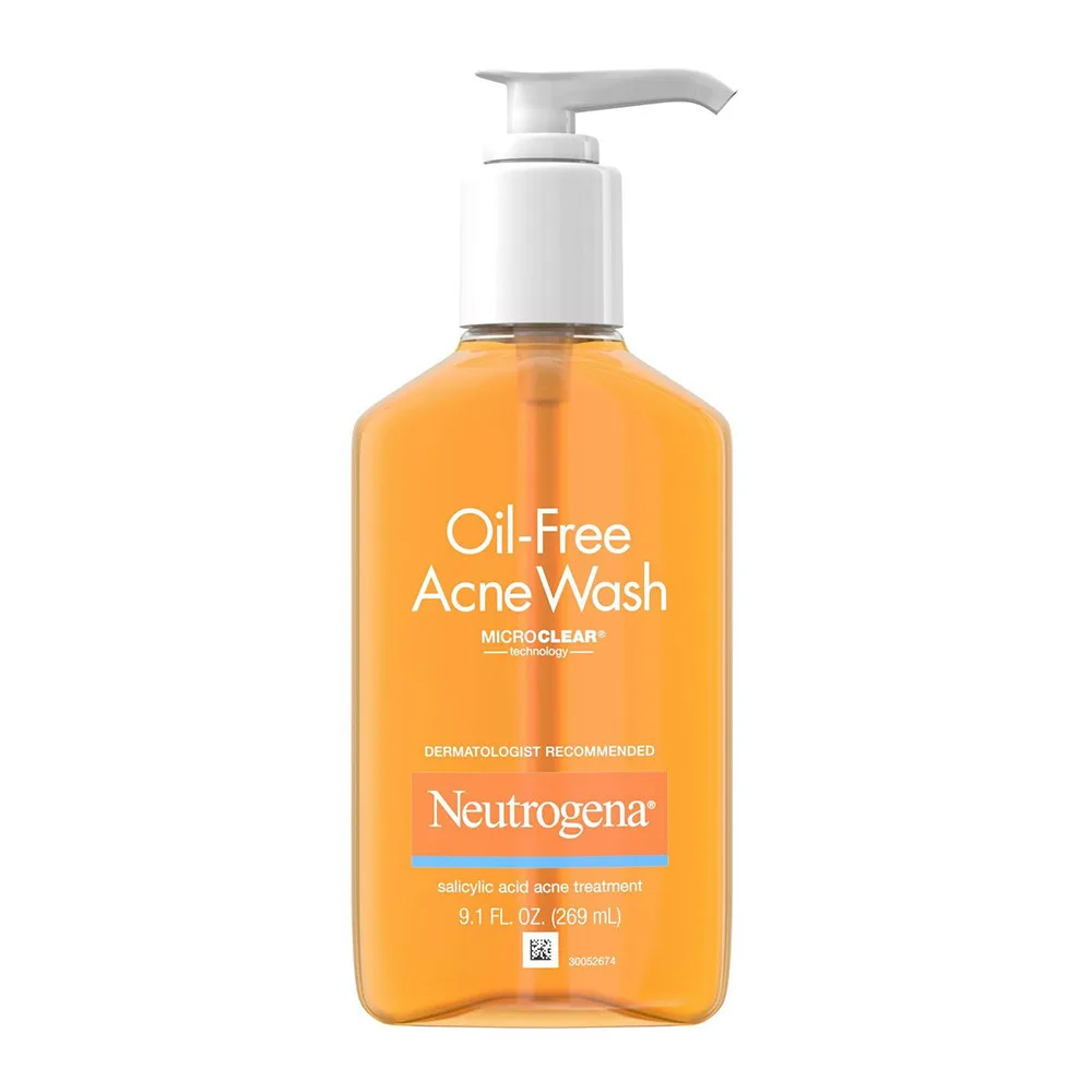Neutrogena Oil-Free Acne Wash with 2% Salicylic Acid, orange pump bottle