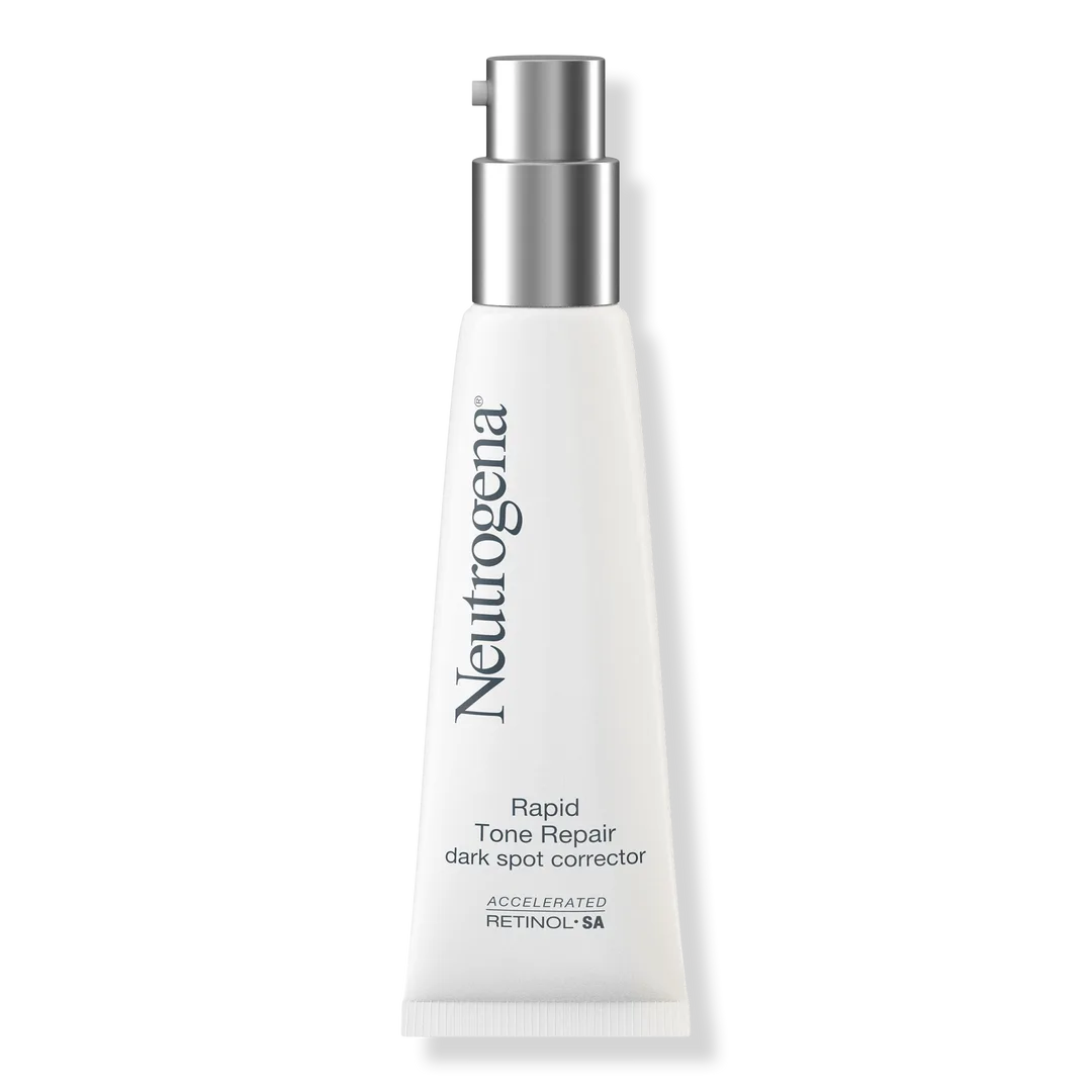 Neutrogena Rapid Tone Repair Dark Spot Corrector serum in white squeeze tube with navy branding