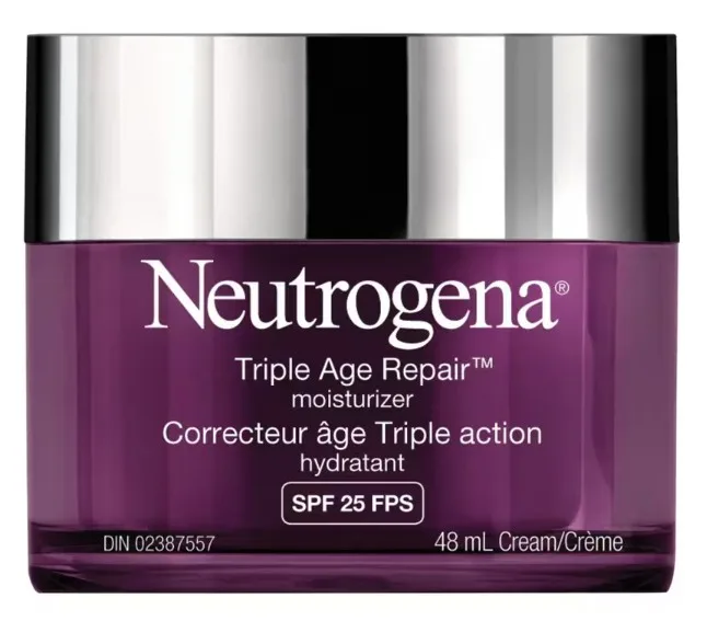 Neutrogena Triple Age Repair Moisturizer SPF 25, purple jar with gold lid