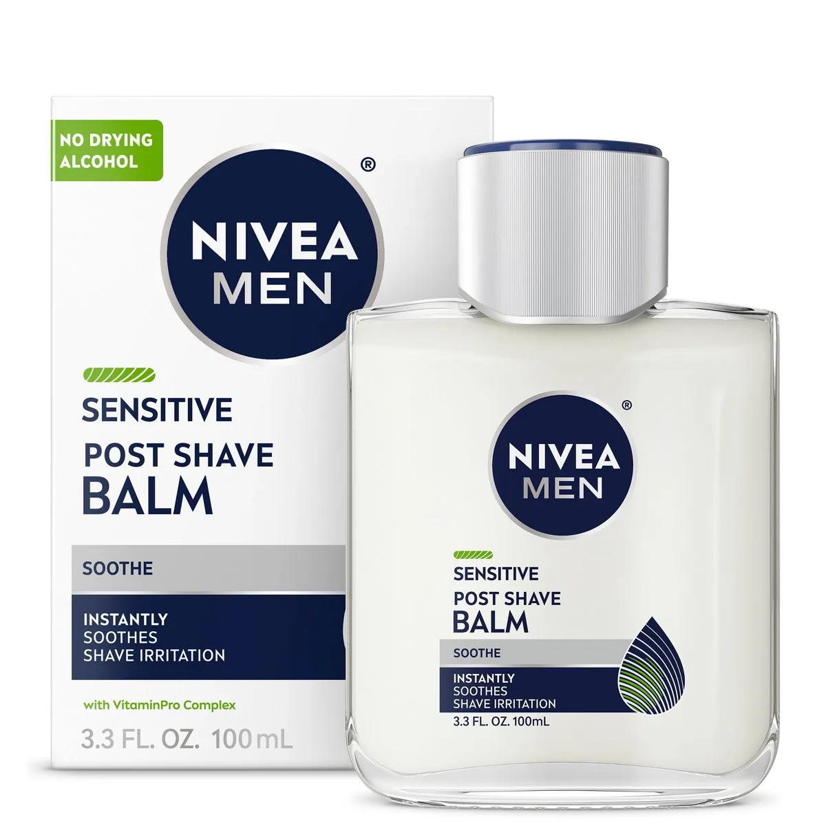 Nivea MEN Sensitive Post Shave Balm 3.3 fl oz white bottle with blue label