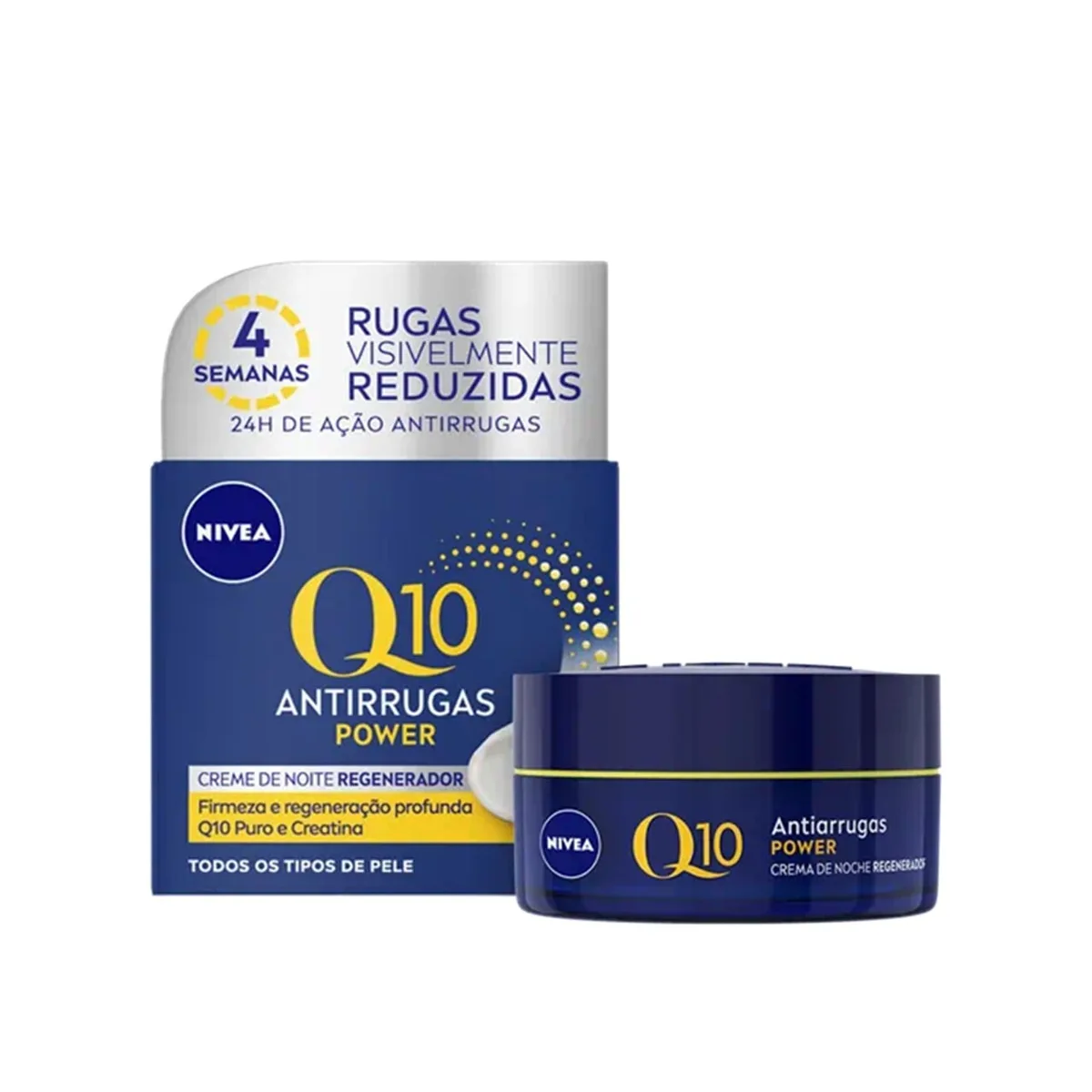 Nivea Q10 Anti-Wrinkle Power Firming Night Cream 50ml dark blue jar with gold accents