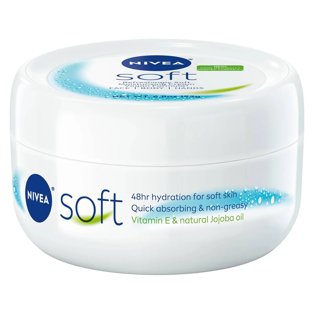 Nivea Soft Moisturizing Creme 6.8 oz white jar with blue NIVEA branding